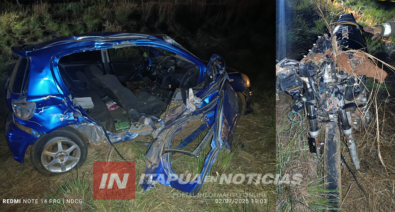 MOTOCICLISTA INTENTÓ ADELANTAR POR LA DERECHA Y PROVOCÓ LA MORTAL COLISIÓN