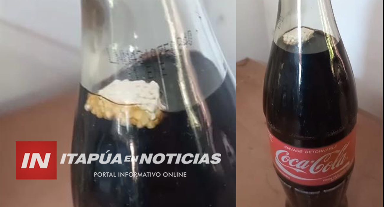ENCARNACIÓN: BOTELLA DE COCA COLA VINO CON BASURA DENTRO