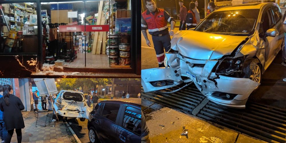 AUTOMÓVIL SE INCRUSTÓ CONTRA LOCAL COMERCIAL EN PLENO CENTRO DE ...