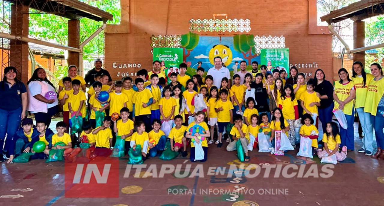 ENTREGARON JUGUETES DE LA CARRERA DE TRICICLOS AL COMEDOR CARITA FELIZ