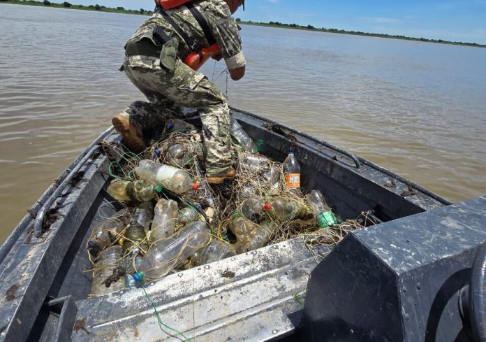 MADES RETIRÓ UNOS 4.500 METROS DE ESPINELES EN OPERATIVOS EN LOS RÍOS PARAGUAY Y PARANÁ