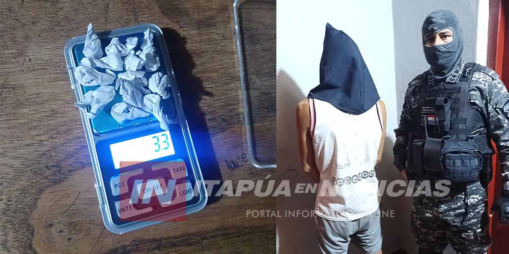 LINCES APREHENDEN A SUJETO CON DROGAS EN ENCARNACIÓN