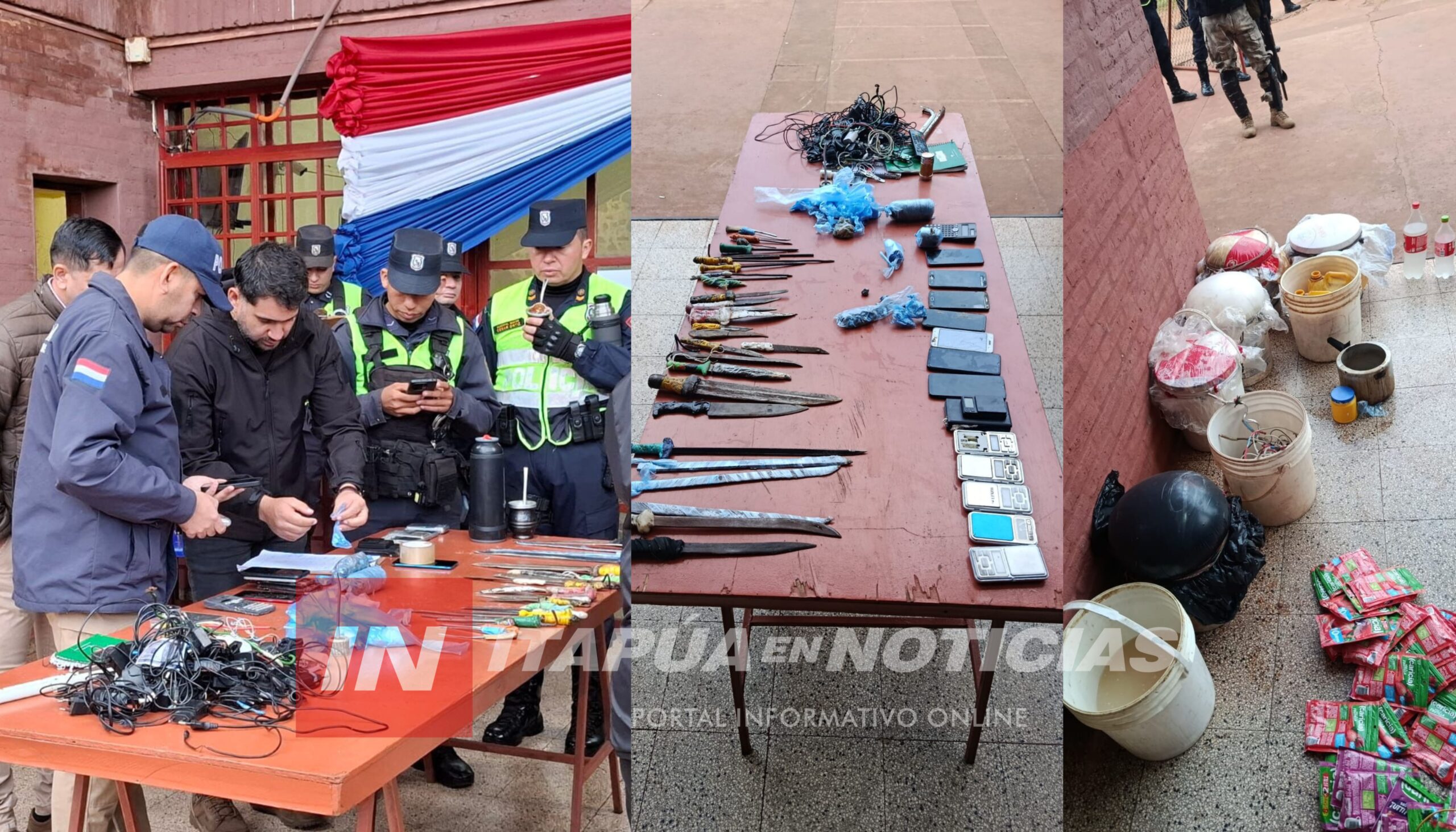INCAUTAN ARMAS CASERAS, DROGAS Y CELULARES EN PABELLÓN DEL PCC