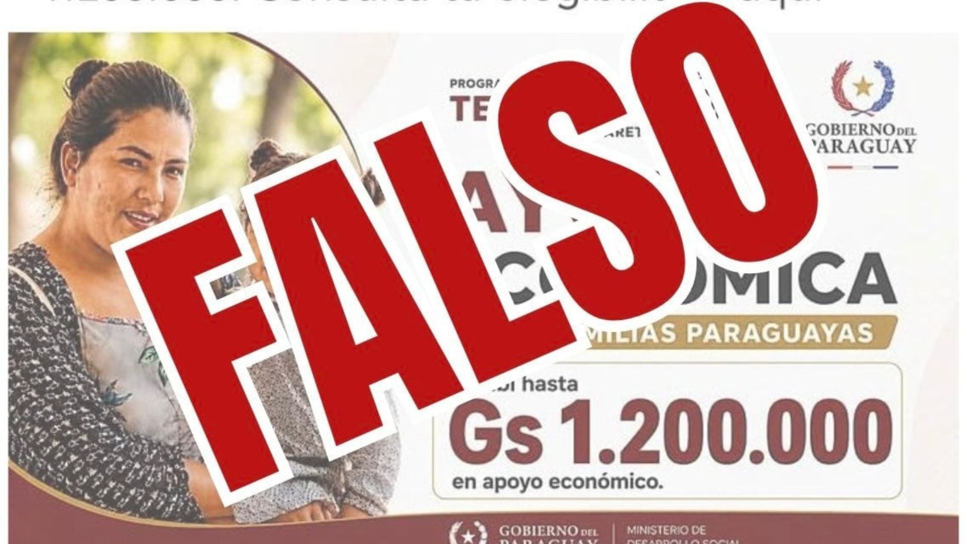 ADVIERTEN SOBRE FALSO LINK DEL PROGRAMA TEKOPORÃ