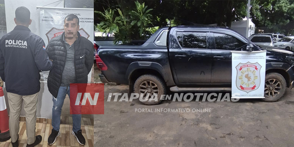 CAPTURADO EN CORDILLERA SERÍA UNO DE LOS “CAPOS” EN LOGÍSTICA PARA ASALTOS