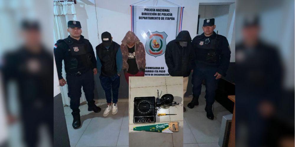 TRES APREHENDIDOS TRAS SER SORPRENDIDOS CON OBJETOS HURTADOS EN ITA PASO TRES APREHENDIDOS TRAS SER SORPRENDIDOS CON OBJETOS HURTADOS EN ITA PASO