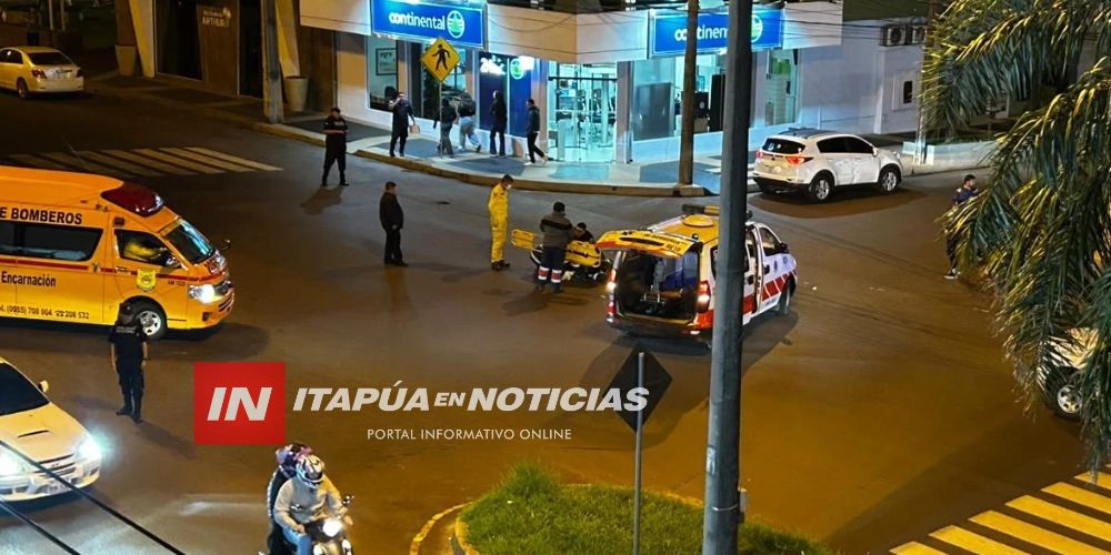 MOTOCICLISTA DE 21 AÑOS RESULTÓ HERIDA TRAS CHOQUE EN ENCARNACIÓN